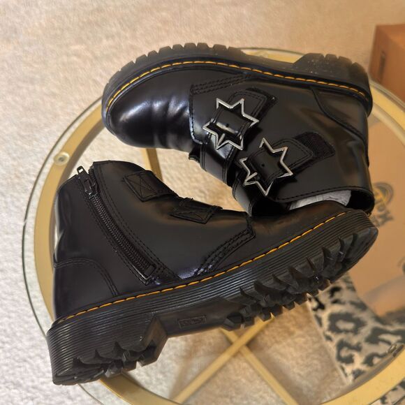 Dr. Martens Kids 1460 Star Strap Boots Black Patent Leather – Size US 3 - Picture 9 of 10